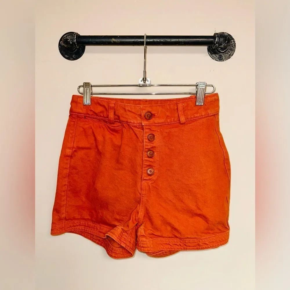 Koral High Waist Orange Women's Shorts